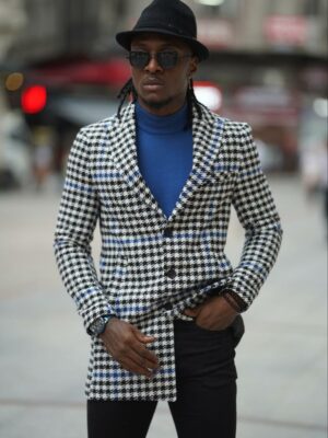 Aysoti Bamford Slim Fit Checkered Cachet Coat