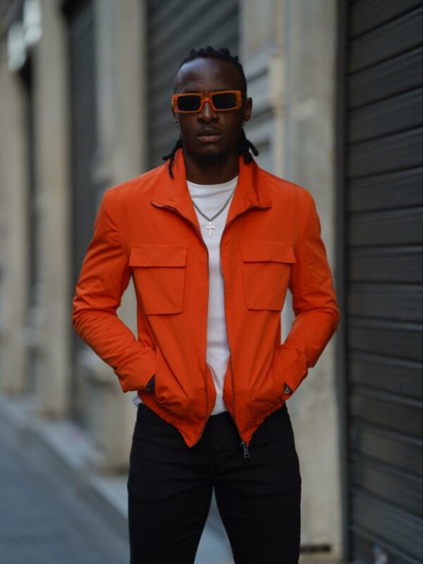 Aysoti Cooper Slim Fit Orange Front Pocket Jacket