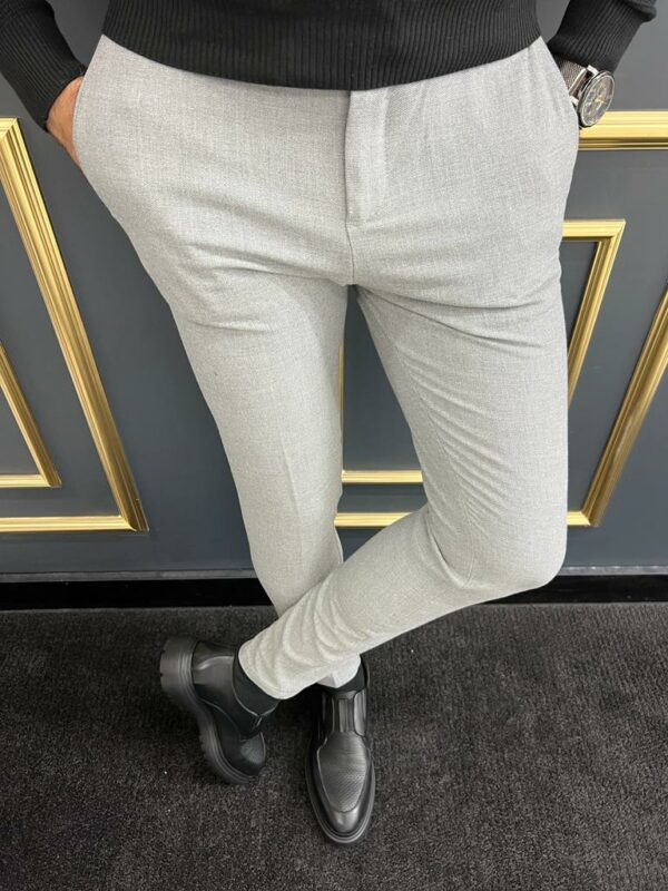 Gray Slim Fit Pants For Men