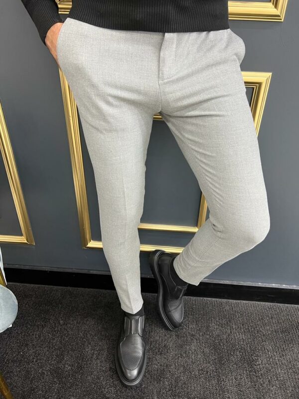 Gray Laced Trousers For Men