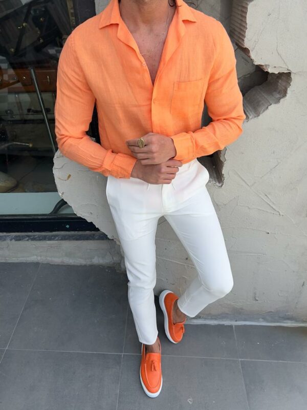 Aysoti Baha Orange Cotton Shirt