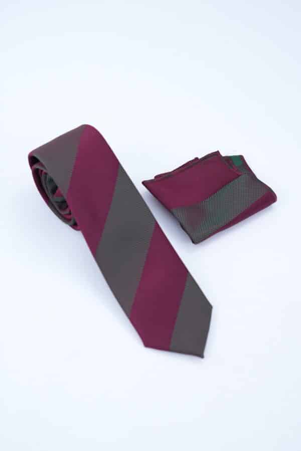 Aysoti Burgundy Striped Neck Tie