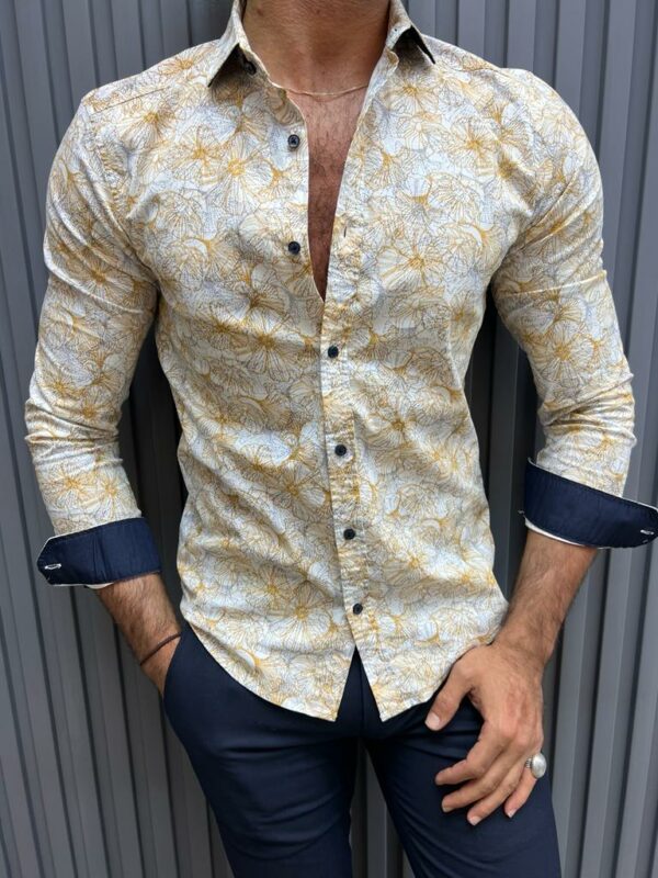 Aysoti Littar Beige Floral Cotton Shirt