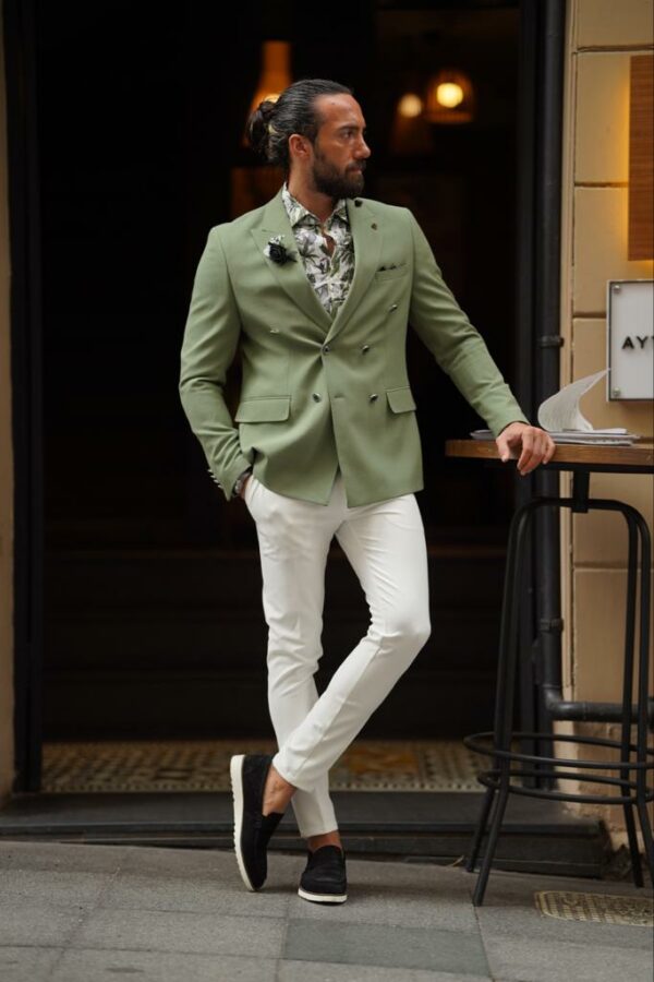 Aysoti Milla Green Slim Fit Combination Suit