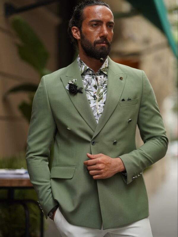 Aysoti Milla Green Slim Fit Combination Suit