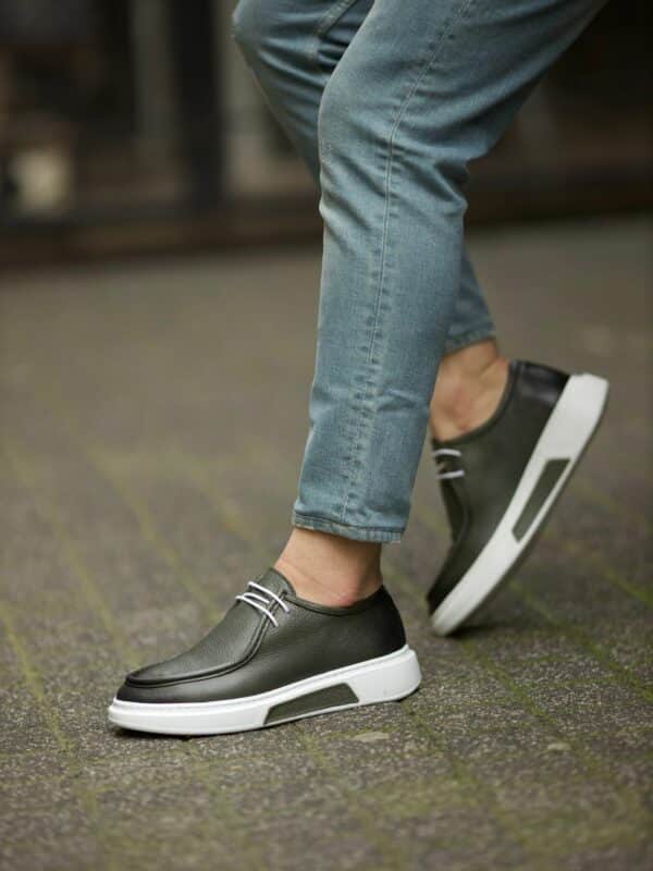 Aysoti Dale Green Laced Slip-On Shoes