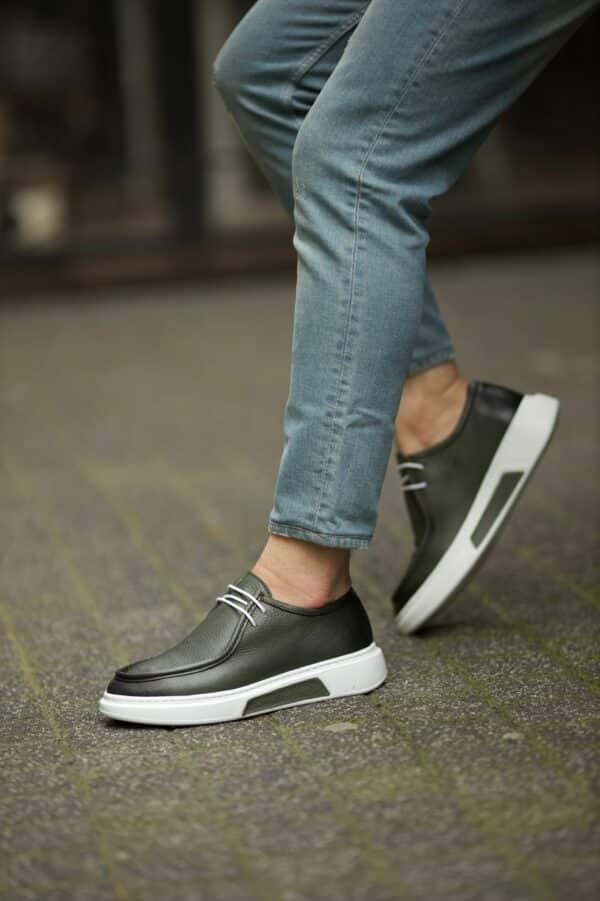 Aysoti Dale Green Laced Slip-On Shoes
