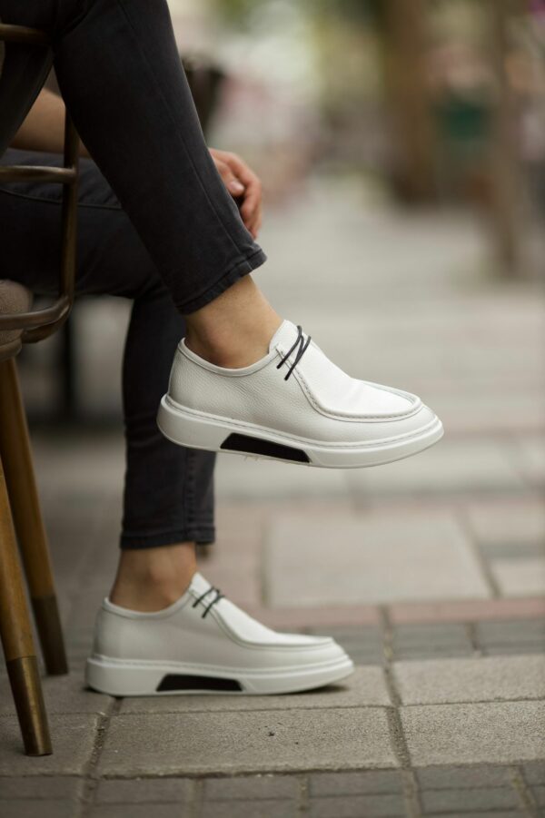 Aysoti Dale White Laced Slip-On Shoes