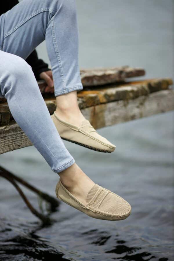 Aysoti Mallow Beige Driving Loafers